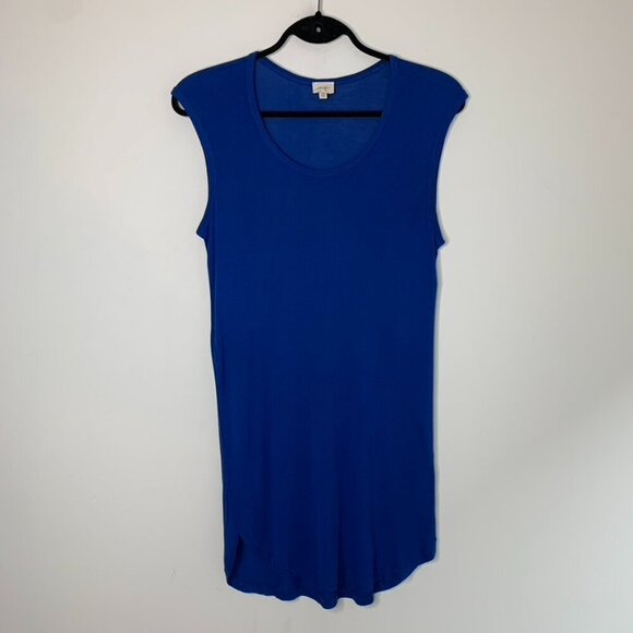Aritzia Wilfred Free Shirt Dress Muscle Tee Sleeveless Cobalt Blue Size XXS - Picture 4 of 13